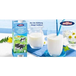 milfina - fettarme Milch, länger haltbar, 1,5% Fett