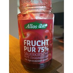 Allos Frucht Pur 75% Sauerkirsche Rote Johannisbeere