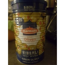 Marmara Grüne Oliven mit Roter Paprika Biberli