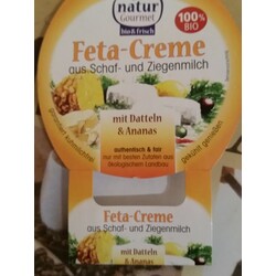 Natur Gourmet Feta-Creme Aus Schaf- Und Ziegenmilch Mit Datteln & Ananas