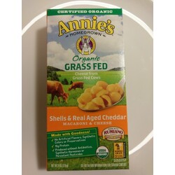 Annie's Homegrown Organic Grass Fed Shells & Real Aged Cheddar