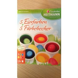 Heitmann 5 Eierfarben + 5 Färbebecher
