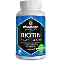 Vitamaze Biotin hochdosiert + Zink + Selen Tabletten Vegan