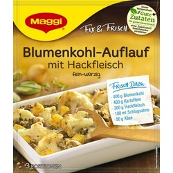 Maggi Fix & Frisch Blumenkohl-Auflauf mit Hackfleisch, 40 g
