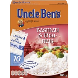 Uncle Ben´s Basmati & Jasmin-Reis 10 Minuten im Kochbeutel 4x 125 g
