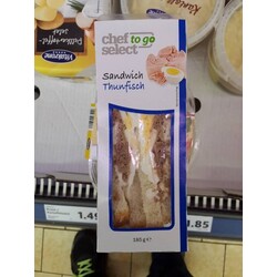 Chef Select & To Go Erfahrungen Thunfisch Sandwich Inhaltsstoffe