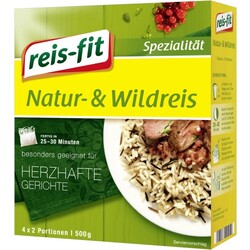 Reis-Fit Natur- & Wildreis im Kochbeutel 25-30 Minuten 4 x 125 g