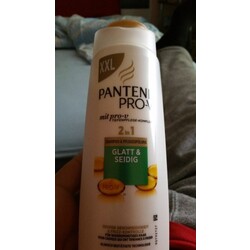 PANTENE Pro-V 2in1 Glatt & Seidig Shampoo, Für trockene & gekräuselte Haare, 500 ml - Flasche
