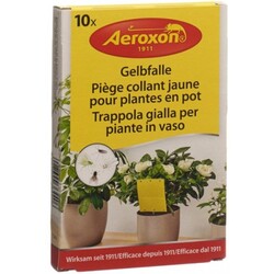 Aeroxon Gelbfalle für Topfpflanzen, 10 Stück