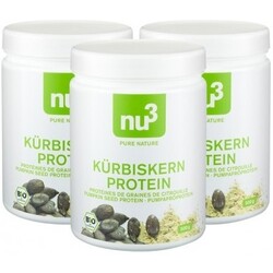 nu3 Bio Kürbiskernprotein, Veganes Proteinpulver (3 x 500 g) von nu3