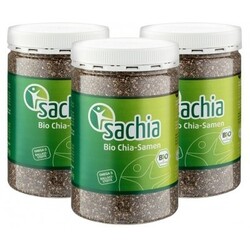 Sachia Bio Chia-Samen schwarz (3 x 450 g) von Sachia