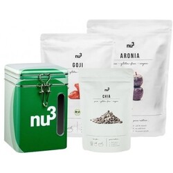 nu3 Superfood Beeren- und Chia-Paket mit Naturdose