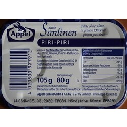 Appel - Sardinen Piri-Piri Filets ohne Haut