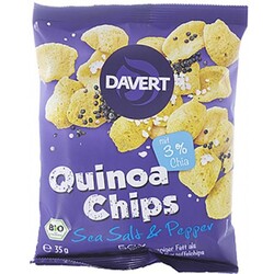 Davert Quinoa Chips Sea Salt & Pepper, 9 x 35 g