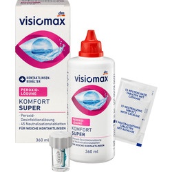 VISIOMAX Peroxidlösung Komfort Super für weiche Kontaktlinsen, mit Kontaktlinsenbehälter