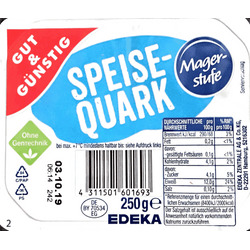 Speisequark Gut und Günstig Magerstufe - 4311501601693 | CODECHECK.INFO