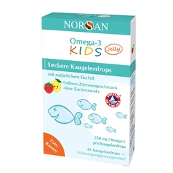 NORSAN Omega-3 KIDS Jelly Dragees mit Erdbeer-Zitronen-Geschmack