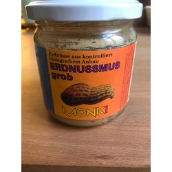 Monki Bio Erdnussmus Crunchy mit Salz Glas 330 g