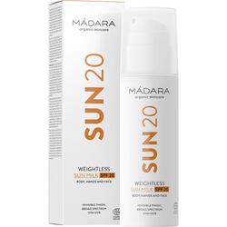 Madara Weightless Sun Milk SPF20  "Leichte Sonnenmilch für Gesicht  Körper und Hände" (Milch  150ml)