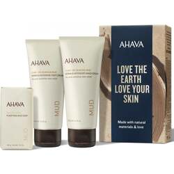 AHAVA Body Trio Dermud - Intensive Hand Cream & Foot Cream je 100ml  Purifying Mud Soap 100g (Fusscrème & Fussgel  200ml  100g)