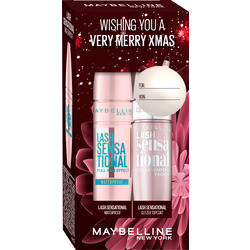 Maybelline New York Geschenkset Mascara Lash Sensational Waterproof + Gratis Glitter Top Coat