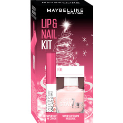 Maybelline New York Geschenkset Lippenstift Super Stay Ink Crayon 30 + Nagellack Superstay 7 Days 286 - mit Preisvorteil