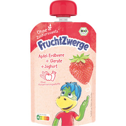 FruchtZwerge Quetschbeutel Apfel-Erdbeere +Gerste +Joghurt ab 3 Jahren