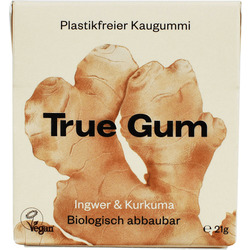 True Gum Kaugummi Ingwer & Kurkuma, zuckerfrei