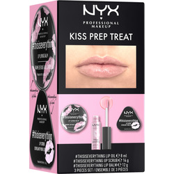 NYX PROFESSIONAL MAKEUP Set Kiss Prep Treat Lippenöl, Lippenpeeling, Lippenbalm (8ml+14g+12g)