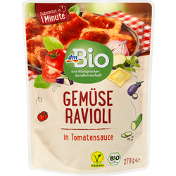 dmBio Fertiggericht italienische Ravioli mit Gemüsefüllung