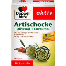 Doppelherz Artischocke + Curcuma + Olivenöl (30 Stück)