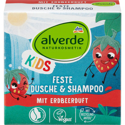 alverde NATURKOSMETIK Kids Feste Dusche & Shampoo mit Erdbeerduft