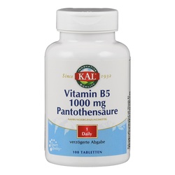 Supplementa KAL Vitamin B5 1000 mg Pantothensäure Tabletten Vegan