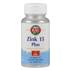 Supplementa KAL Zink 15 Plus Tabletten Vegan