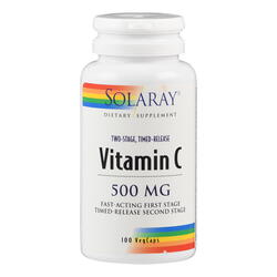 Supplementa Solaray Vitamin C 500 mg mit Hagebutte & Acerola verzögerter Abgabe Kapseln