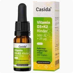 Casida Vitamin D3+ K2 Tropfen für Kinder Vegan