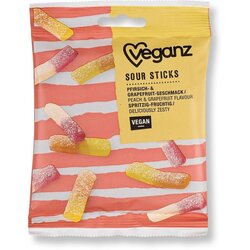 Veganz - Sour Sticks - Pfirsisch- & Grapefruit-Geschmack
