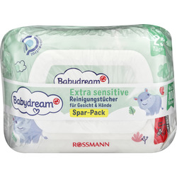 Babydream Extra sensitive Reinigungstücher Gesicht & Hände Spar-Pack
