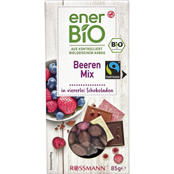 enerBiO Beeren-Mix in dreierlei Schokolade