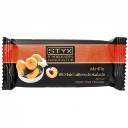 STYX Schokoladenmanufaktur BIO-Edelbitterschokolade gefüllt mit 70% Marillenbrand-Ganache 70g