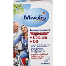 Mivolis Magnesium + Calcium + D3, Tabletten 45 St., 95 g