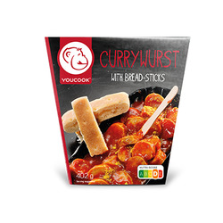 Youcook Currywurst mit Brötchen-Sticks, 402g